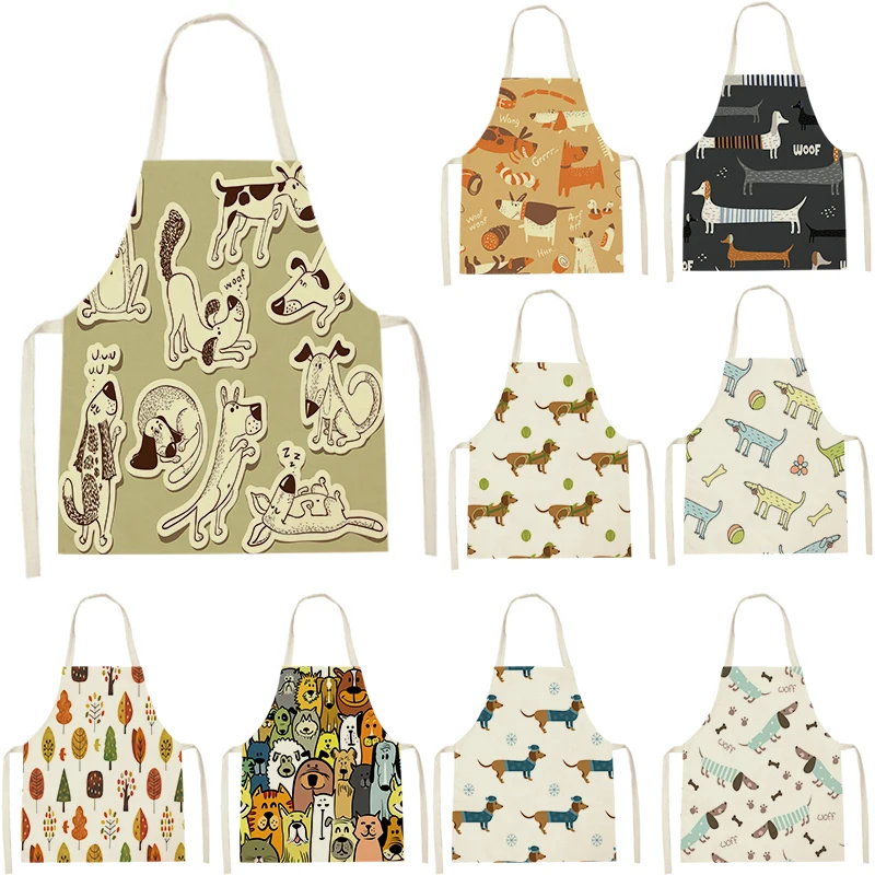 

Кухонные фартуки для женщин, льняные нагрудники, фартук для домашней уборки, домашний водонепроницаемый фартук для поваров, для готовки, вы...