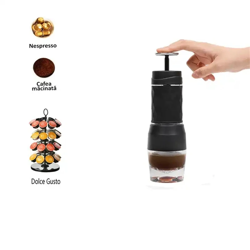 

Hand Press Capsule Ground Coffee Brewer Portable Coffee Maker Espresso Machine For Coffee Powder And Coffee Capsule