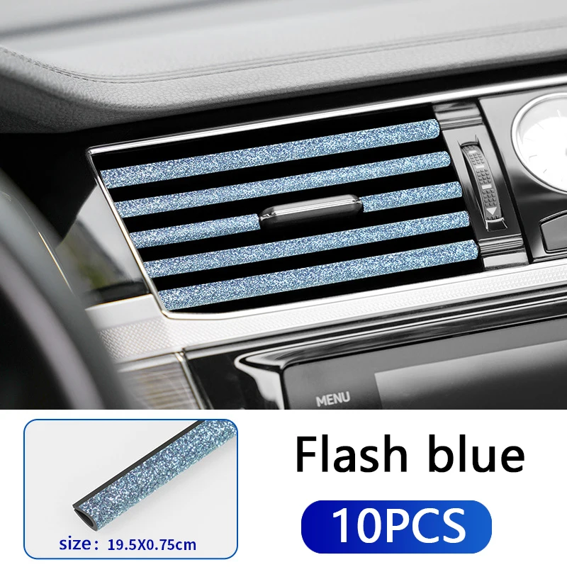 

10 шт. универсальная розетка для автомобильного кондиционера с бриллиантами, декоративные U-образные молдинги, декоративные полоски, аксессуары для стайлинга автомобилей