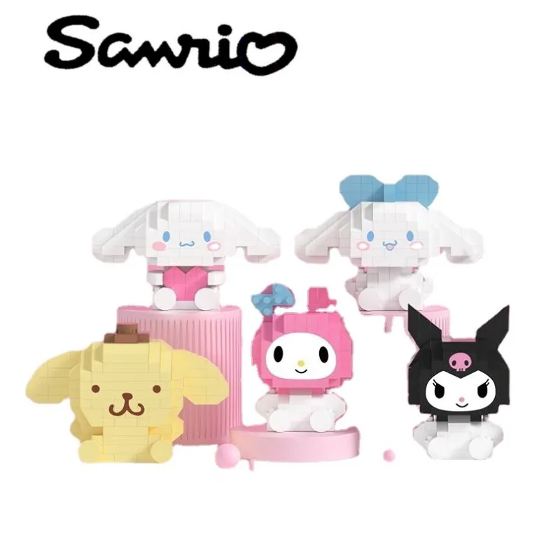 

Sanrio's new mini Kuromi Melody cinnamon rolls assembled puzzle building blocks compatible with Lego micro-particles benefit diy