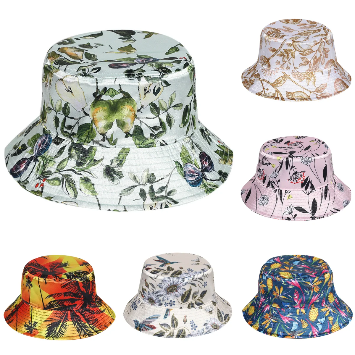 

Summer Women Sun Hat Bucket Hat Print Windproof UV Protection Sunscreen Hat Outdoor Sports Caps Female Hiking Beach Fishing Caps