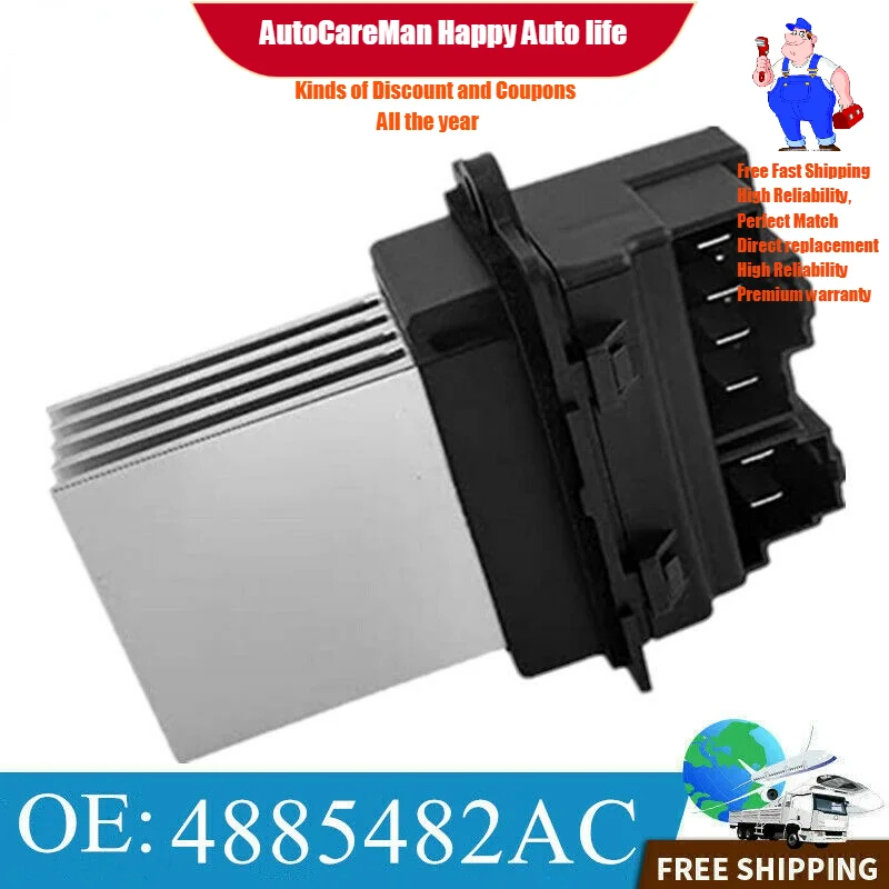 

HVAC Heater Blower Motor Resistor for Chrysler Town Country Dodge Jeep 4885482AC