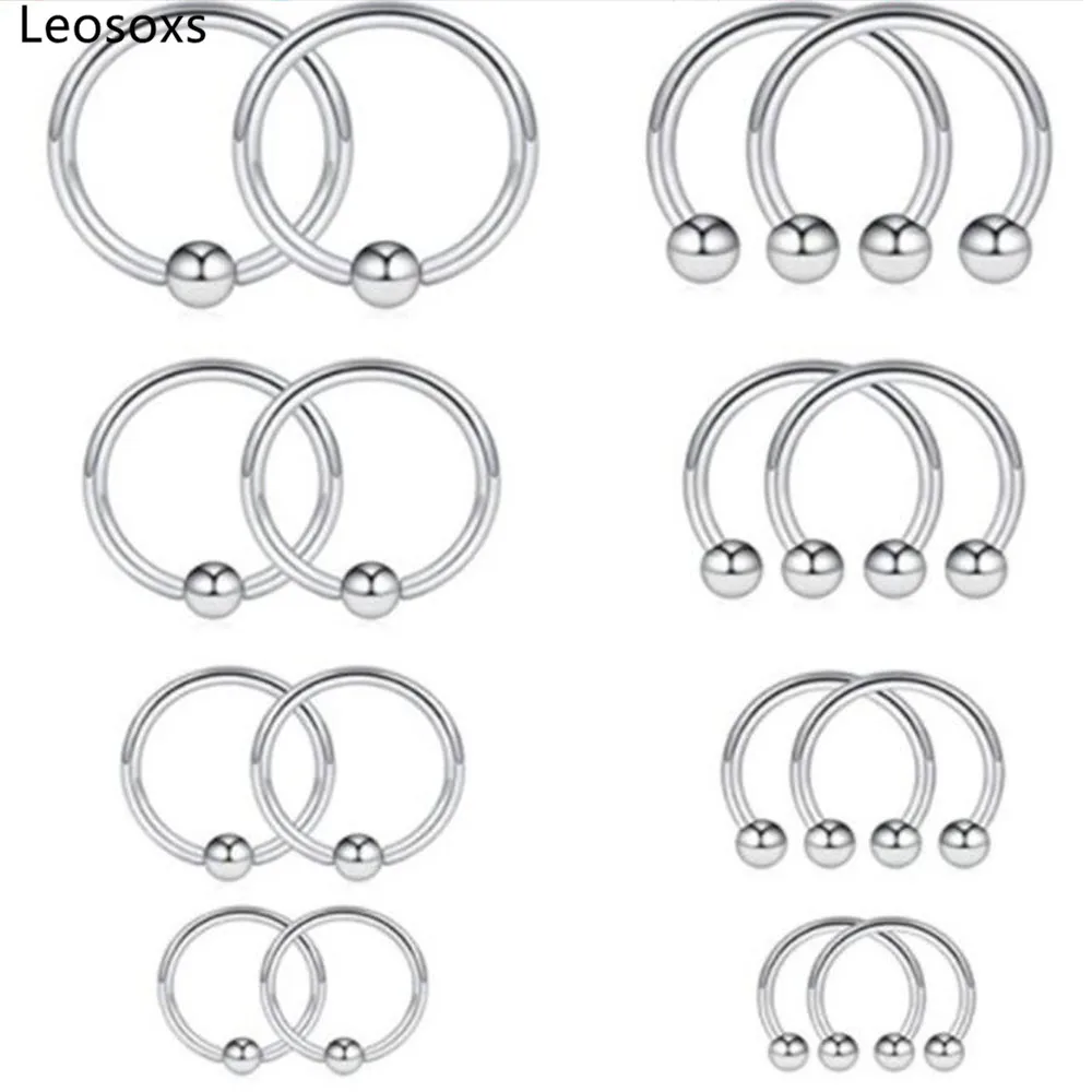 

Leosoxs Studs Stainless Steel Studs Lip Studs Lip Rings Earrings U-shaped Horseshoe Rings CBR Sets Body Piercing Jewelry