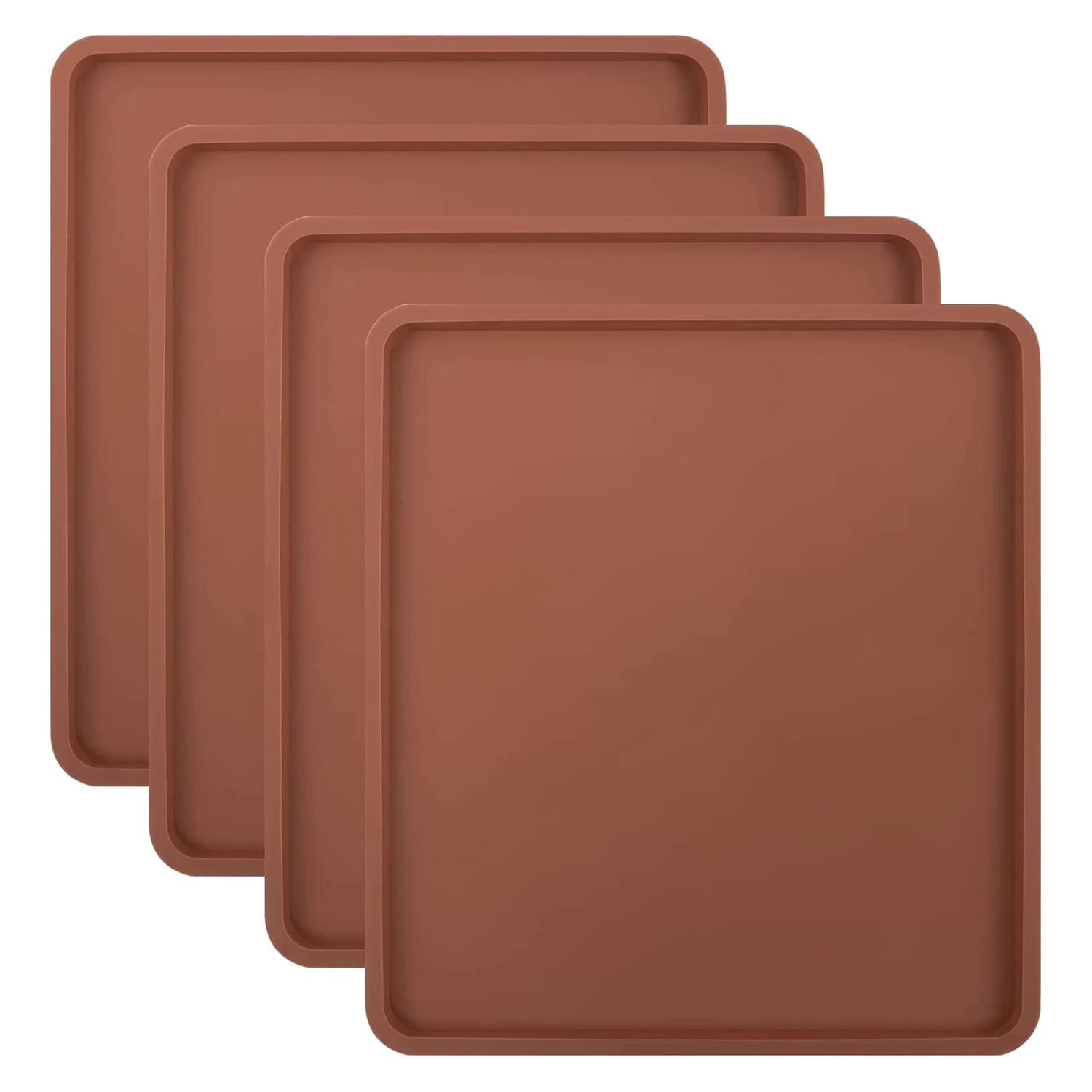 4PCS Silicone Dehydrator Mats with Edge - Silicone Sheets Compatible  Nonstick Silicone Tray Liner High Temperature