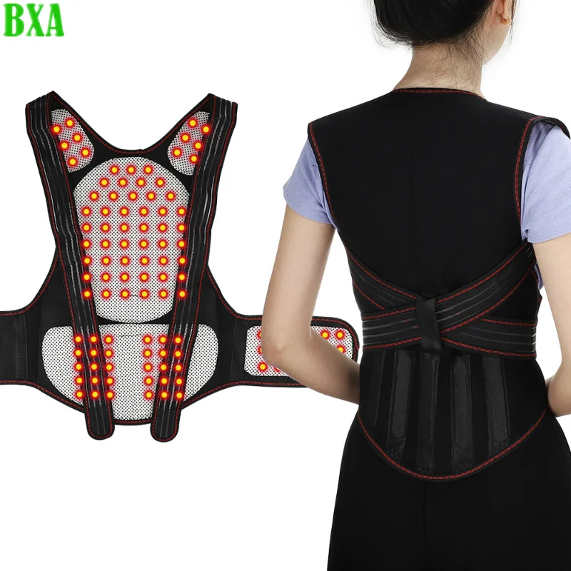 

New Tourmaline Self-heating Heating Vest Magnetic Therapy Waist Back Shoulder Posture Corrector Spine Lumbar Brace Pain Relief