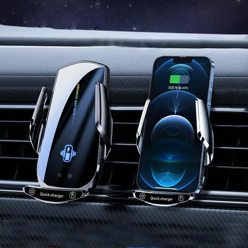 

Беспроводное автомобильное зарядное устройство 15 вт, автоматическая быстрая зарядка, держатель для телефона, кронштейн для навигации, вращающаяся подставка из сплава, беспроводное зарядное устройство