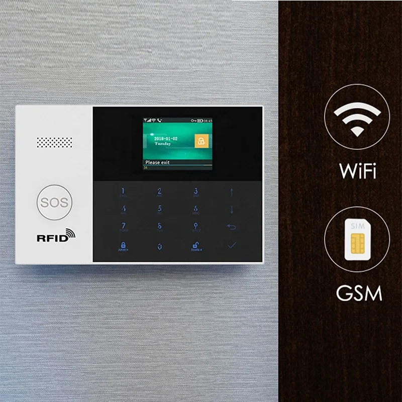 Anti-theft  Wifi Dual Network Smart Burglar Wireless Gsm Security Fire Home  System With Emergency Help Button