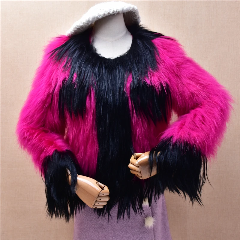 Женская одежда Mujer осенне-зимняя модная волосатый лисьий мех вязаная роза