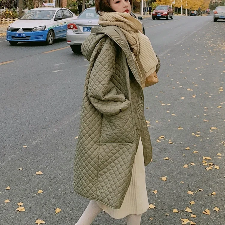 2022 Clothes Women's Mid-Length New Autumn and Winter Loose Fashion Light and Thin Small Down Cotton Clothes Trendy