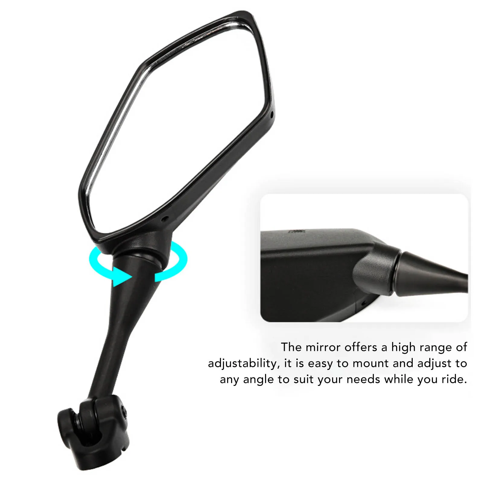 1 Пара Зеркал заднего вида мотоциклов Регулируемое черное боковое зеркало на