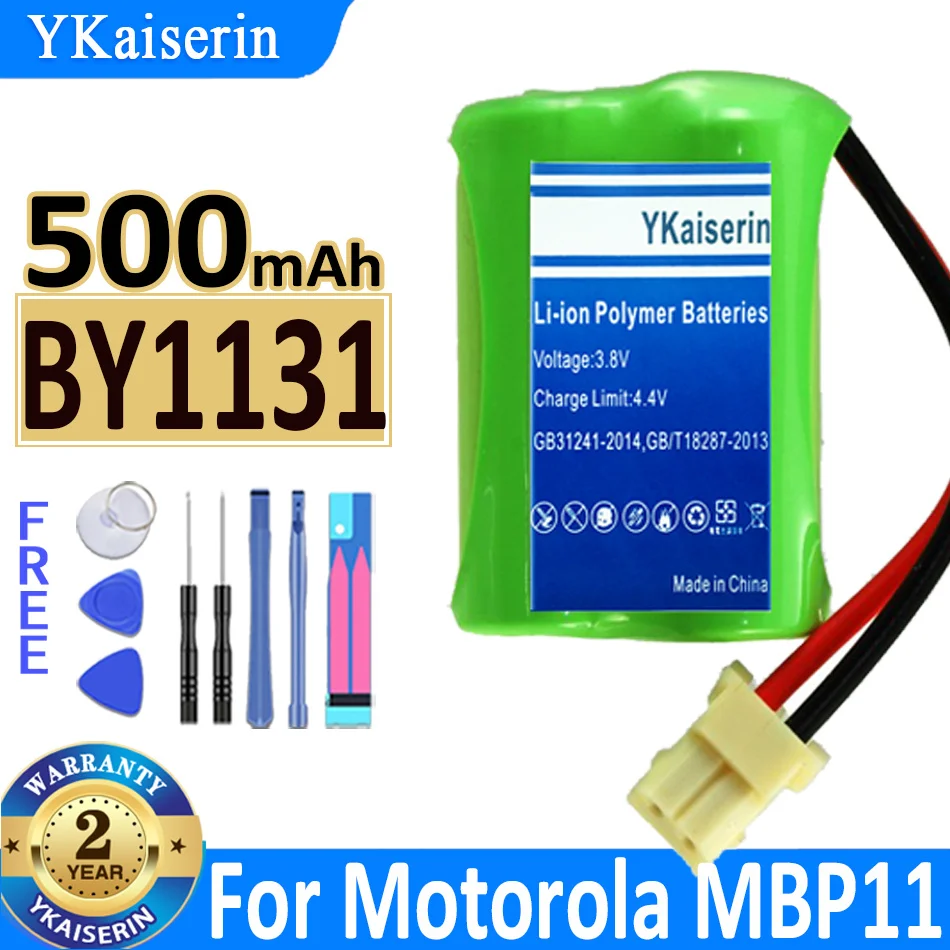 

YKaiserin Battery BY1131 500mAh For Motorola MBP11 Replacement Bateria + Free Tools