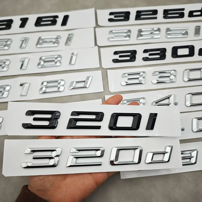 

3d логотип ABS с буквами 316d 318d 320d 325d 328i 330i 340i наклейка на задний багажник автомобиля для BMW Serie 3 E90 E91 E92 F30 F31 F34