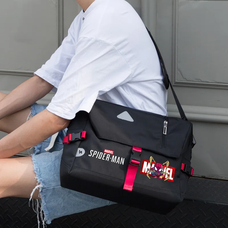 Disney Avengers Cartoon Shoulder Bag Student Backpack Messenger Bag Messenger Bag Motorcycle Bag Men's Fashion