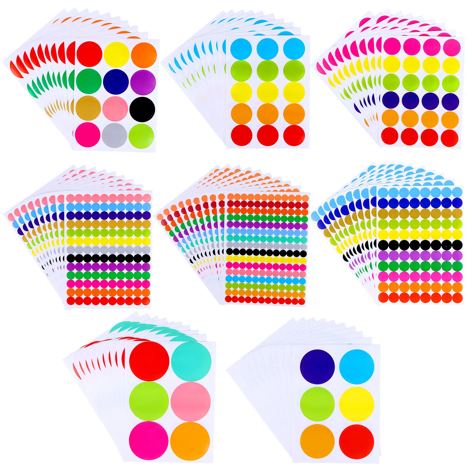 

9420 Pieces Dot Stickers Round Color Coding Labels
