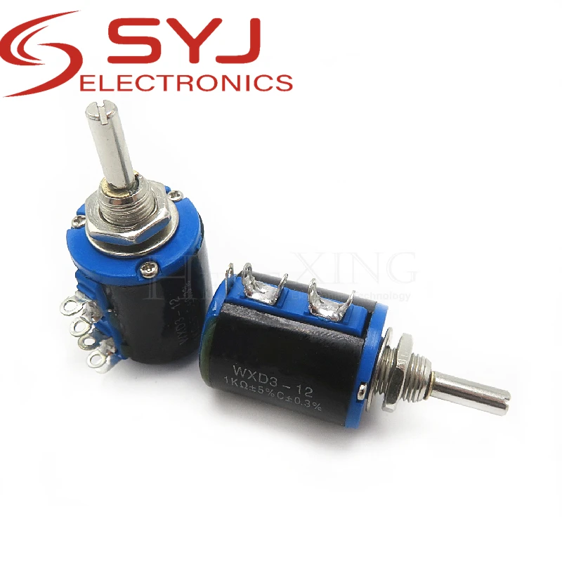 Прецизионный многооборотный потенциометр 1 шт. 5 оборотов короткий корпус WXD3-12-1W 1K