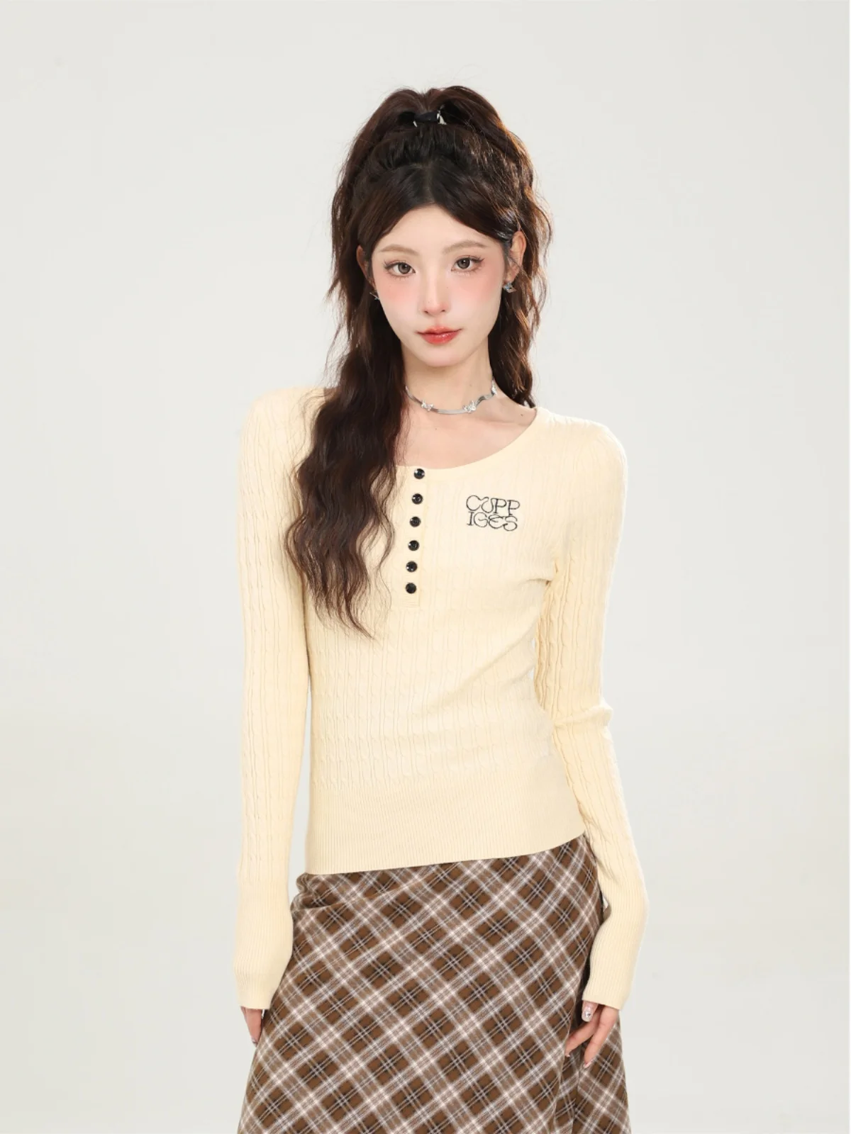 Shiyue American Sle Gyaru Base шерстяной свитер женский осенне-зимний внутренняя одежда