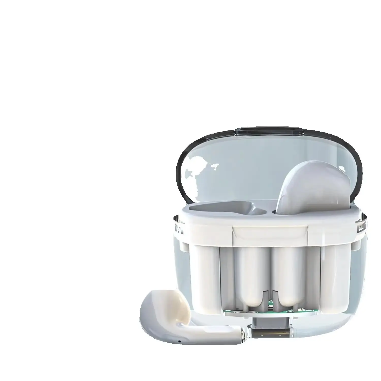 Фото Портативные мини-наушники, беспроводные Bluetooth-наушники, гарнитура, совместимая с Xiaomi, Huawei, Apple, с зарядным чехлом №3