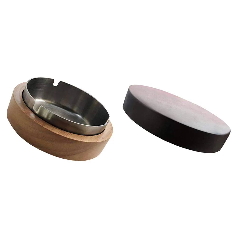 

Wooden Lid Ashtray Household Ash Tray Windproof Cover Ashtray Office Liner Ashtray