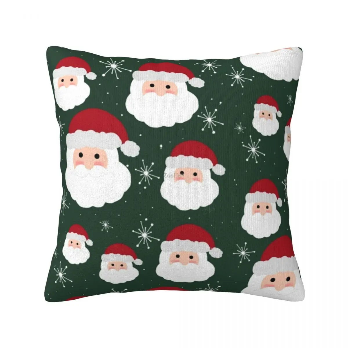 

Santa Clause Pillow Case Christmas Festival happy green Sofa Zipper Pillowcase Spring Colored Polyester Cover