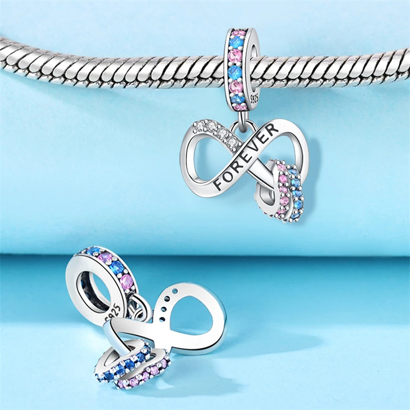 НОВЫЕ подлинные бусины из стерлингового серебра 925 пробы с бесконечностью и