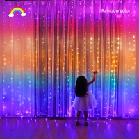 3m rainbow led garland curtain lights fairy string remote control usb christmas lamp holiday decoration for home bedroom window