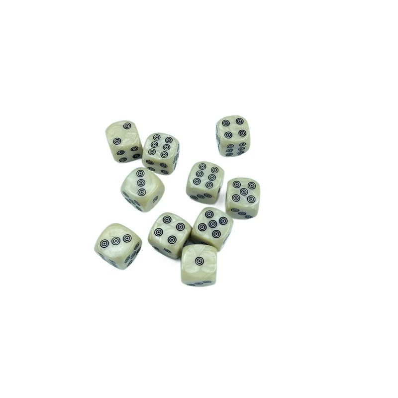 10Pcs 16mm Multi Color Six Sided Spot D6 Pearl Stripe Playing Games Dice Set Opaque For Bar Pub Club Party Board Game - купить по
