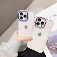 luxury candy bumper transparent phone case for iphone 13 12 pro max 11 shell metal colorful camera lens protective clear cover
