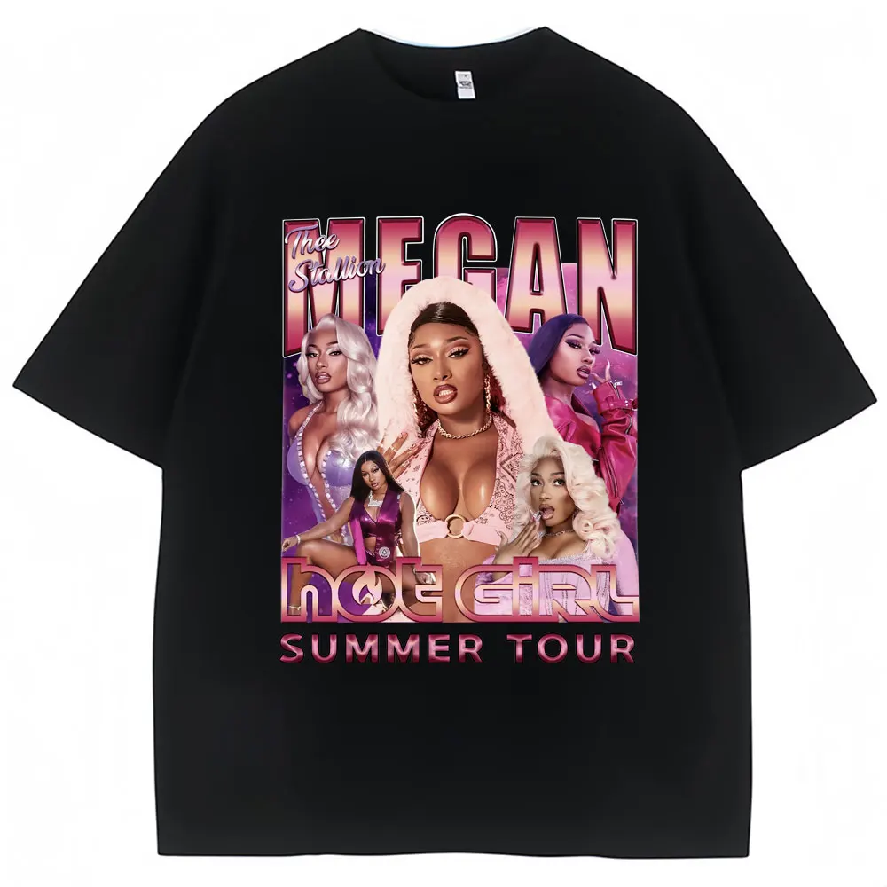 Футболки с принтом Limted Rapper Megan Thee Stallion Hot Girl Summer 2024 тур для мужчин и женщин модные