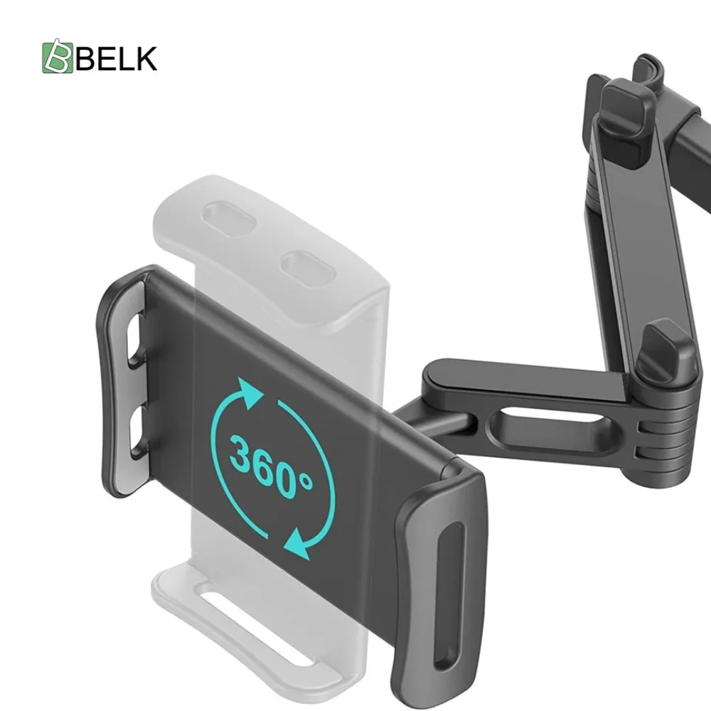 Подставка для планшета BELK, автомобильный держатель для телефона на заднюю подушку, телескопический кронштейн на подголовник сиденья для планшета Xiaomi iPhoneX 4-11 дюймов