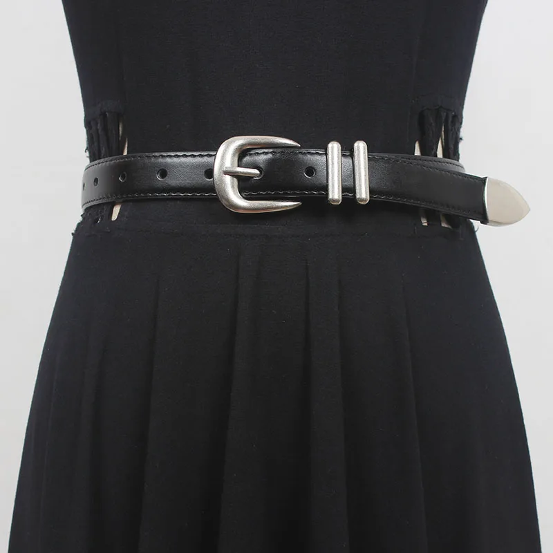 Женский ремень из натуральной кожи, модный винтажный корсет, узкий пояс с декоративным ремнем, R1705