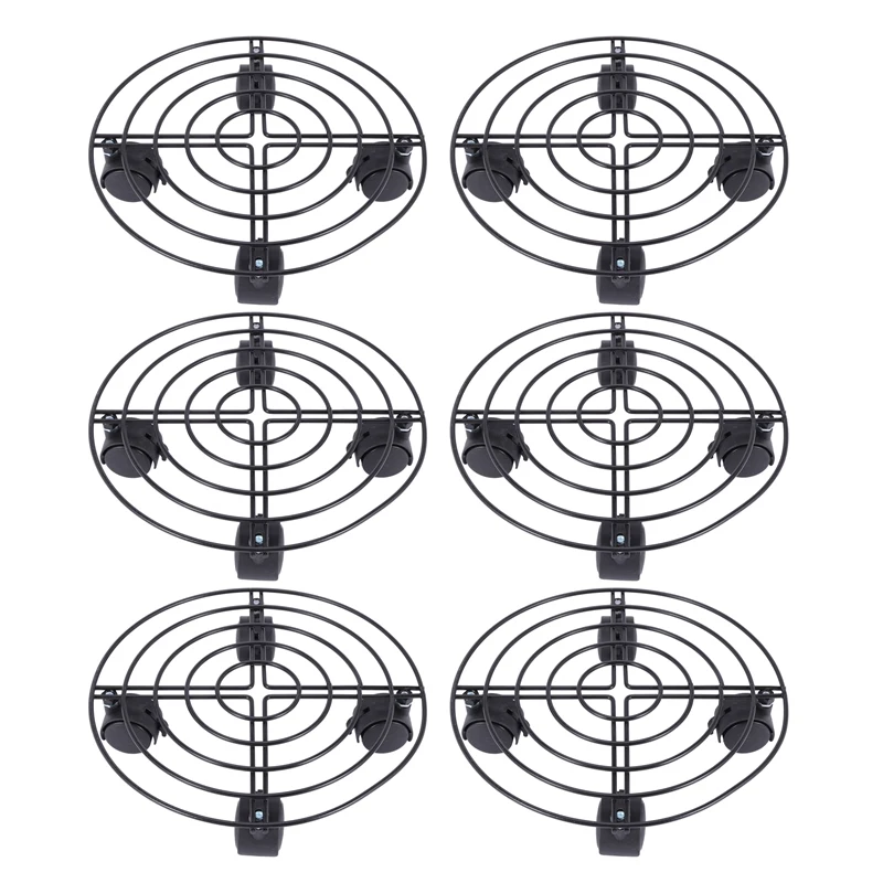 

6X металлическое растение цветочный горшок стенд-тележка Caddy на колесах для помещений и улицы садовые инструменты для дома