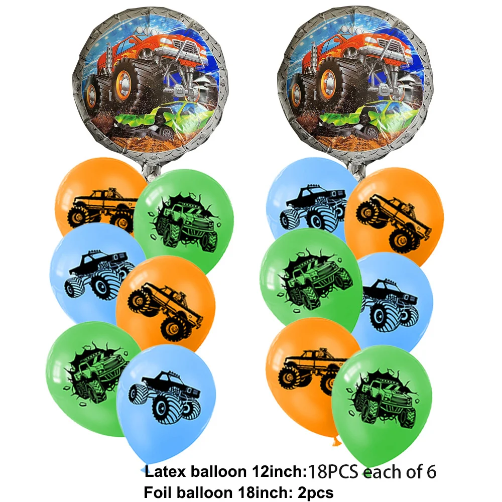 

20 шт. воздушные шары Monster Truck AADECORZZ