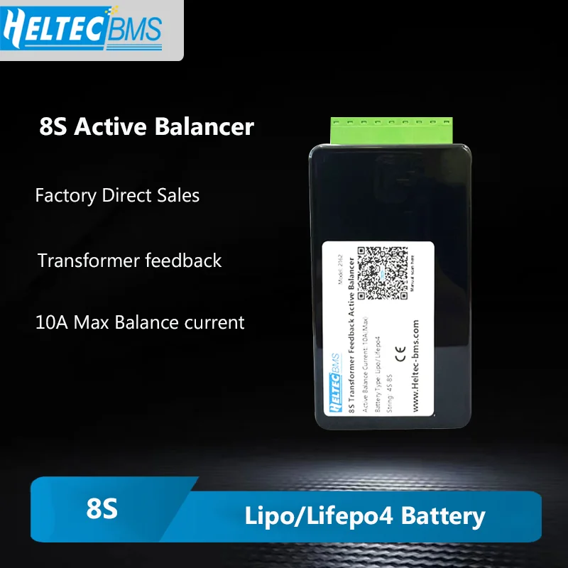 

Heltec 10A 8S active Balancer Transformer feedback energy transfer for solar storeage Li-ion/lifepo4/LTO Equalizer BMS For 24V