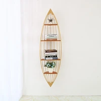 2022 american country wrought iron sailboat wall hanging bar restaurant four tier rack creative home soft flower stand bookcase