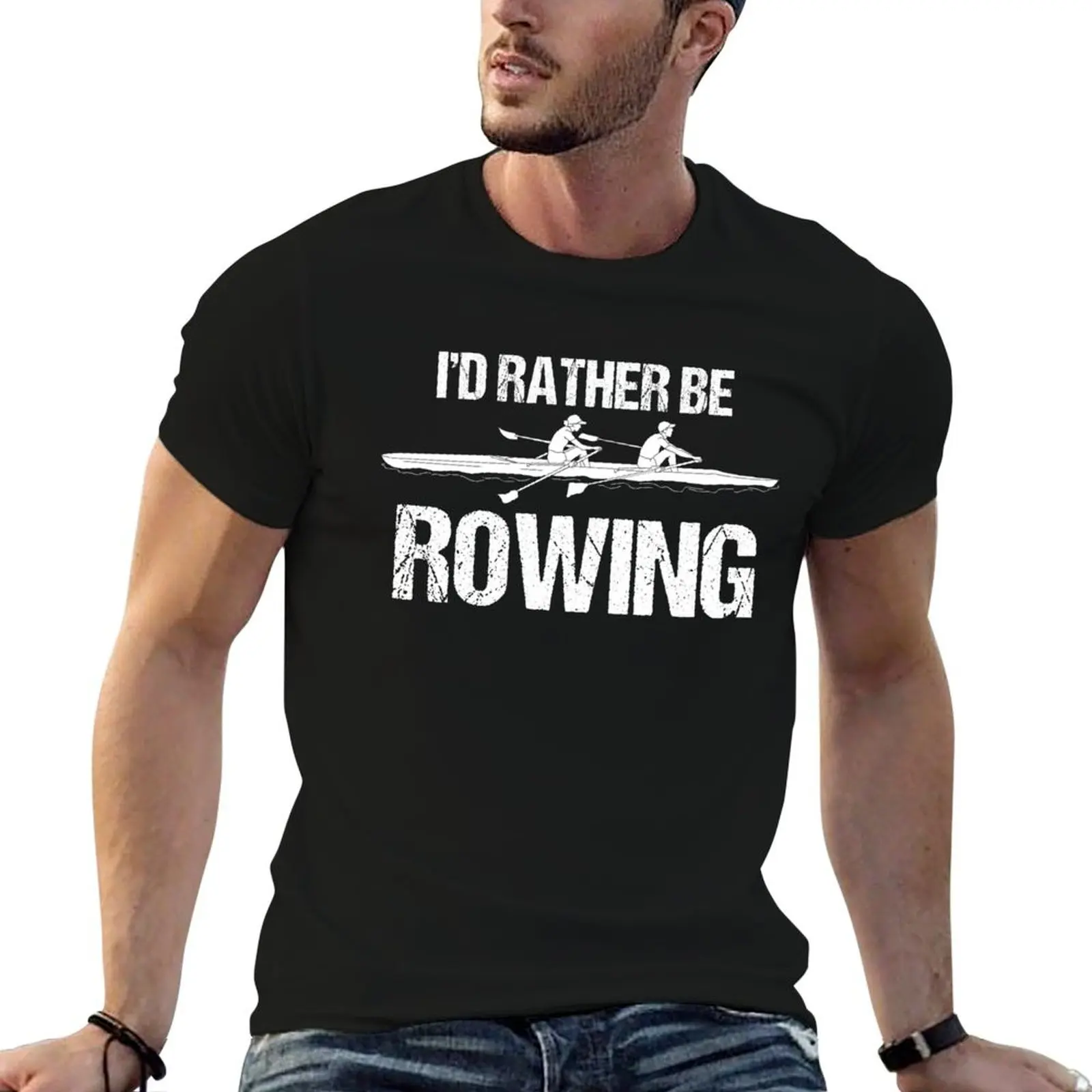 Футболка Iɽ Rather Be Rowing Rower Boat Loves футболка с рисунком винтажная роскошная мужская