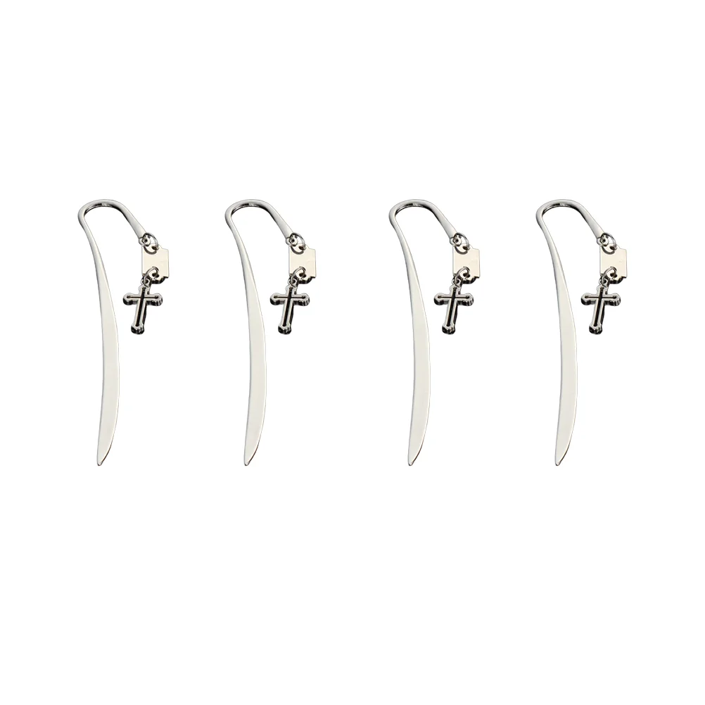 

4PCS Metal Creative Cross Shaped Exquisite Decoration Stationery Book Label for Home School Office