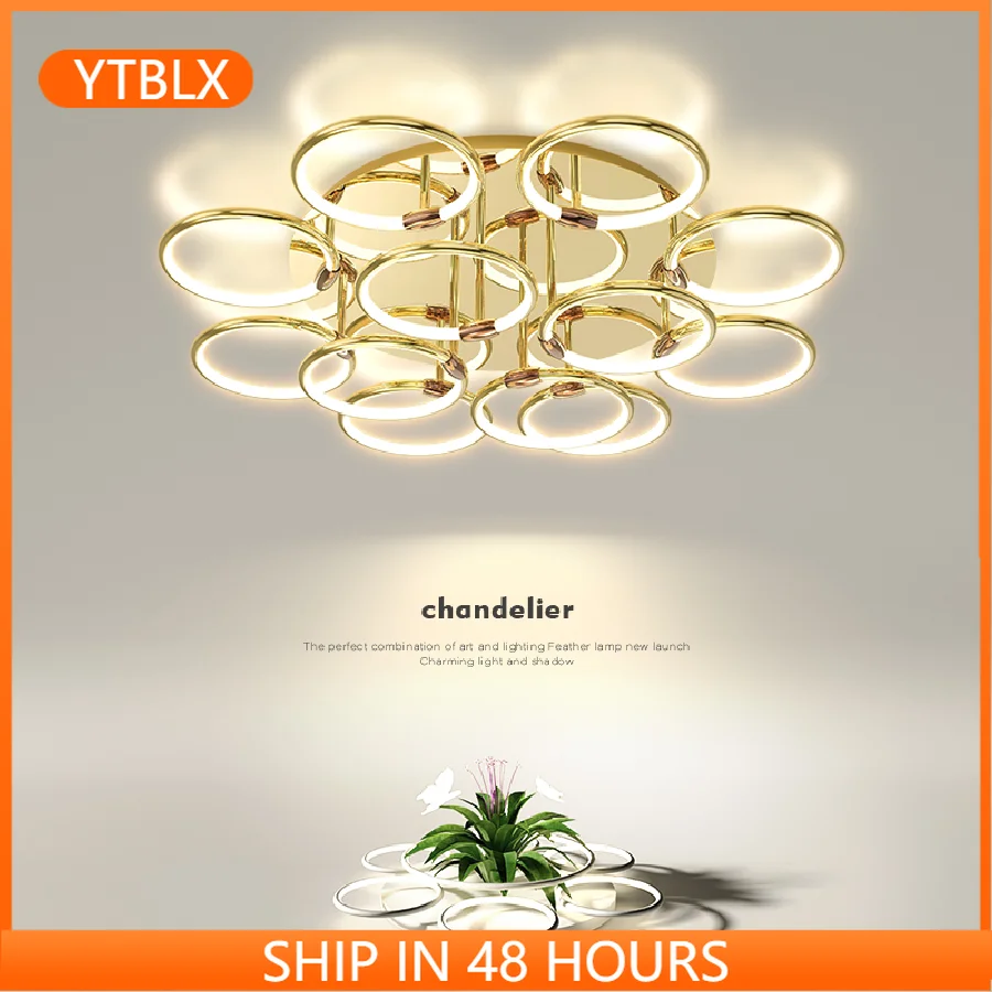 

Gold-plated Modern Chandeliers ceiling For living room lights bedroom Home Decor lustre plafonnier led Chandelier light fixtures