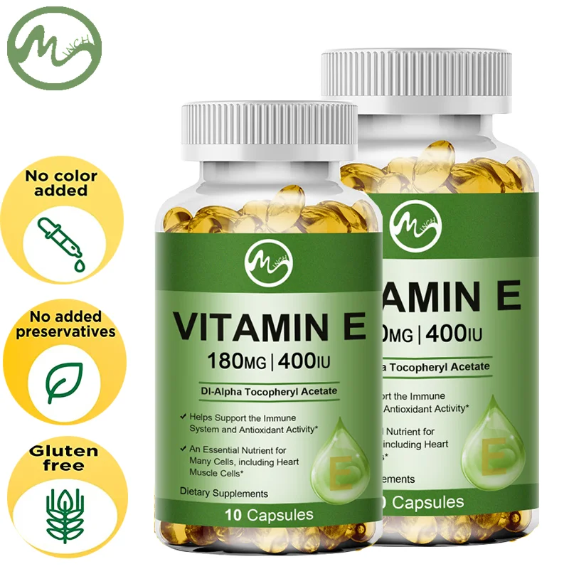 Mutsweet Vitamin E 180Mg (400 Iu) Dl-Alpha Dietary Supplement for Antioxidant Support Plants Extract Capsule Anti-Wrinkle Whiten