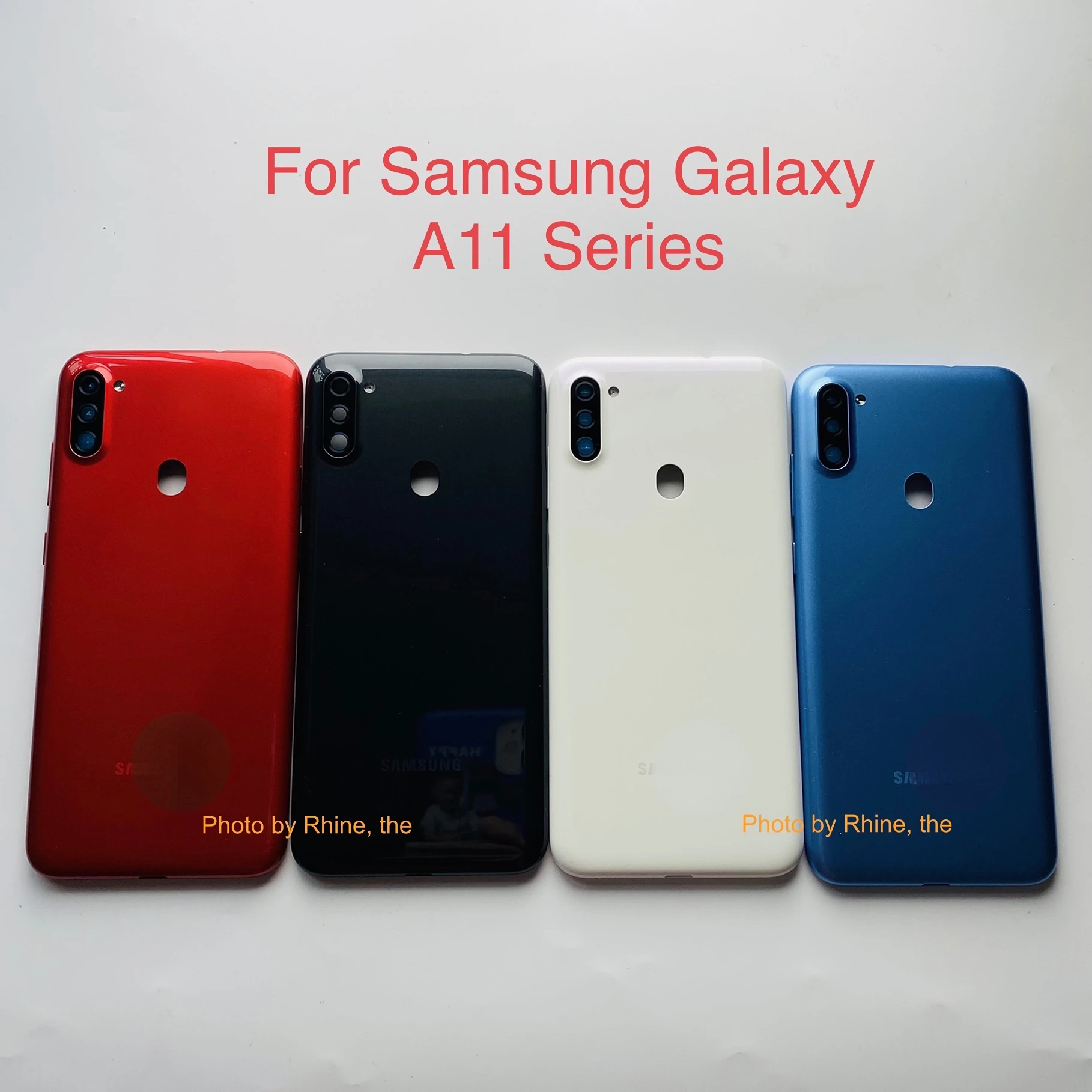 

For Samsung Galaxy A11 A115 A115F Back Cover Battery Door Housing Repair Rear Case Plastic Replacement Parts With SIM Card Tray