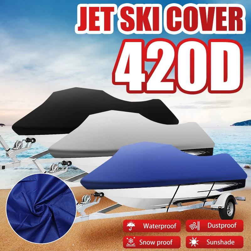 420x300CM 420D Jet Ski Trailerable Cover Protector Waterproof Motorboat Cover For Yamaha WaveRunner Seadoo Sea Doo Bombardier
