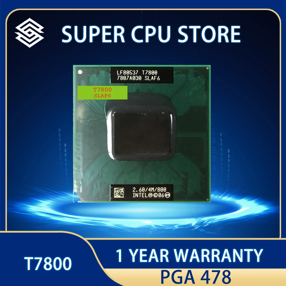 

Процессор Intel Core 2 Duo T7800 SLAF6 2,6 ГГц двухъядерный двухпоточный процессор 4 МБ 35 Вт PGA478