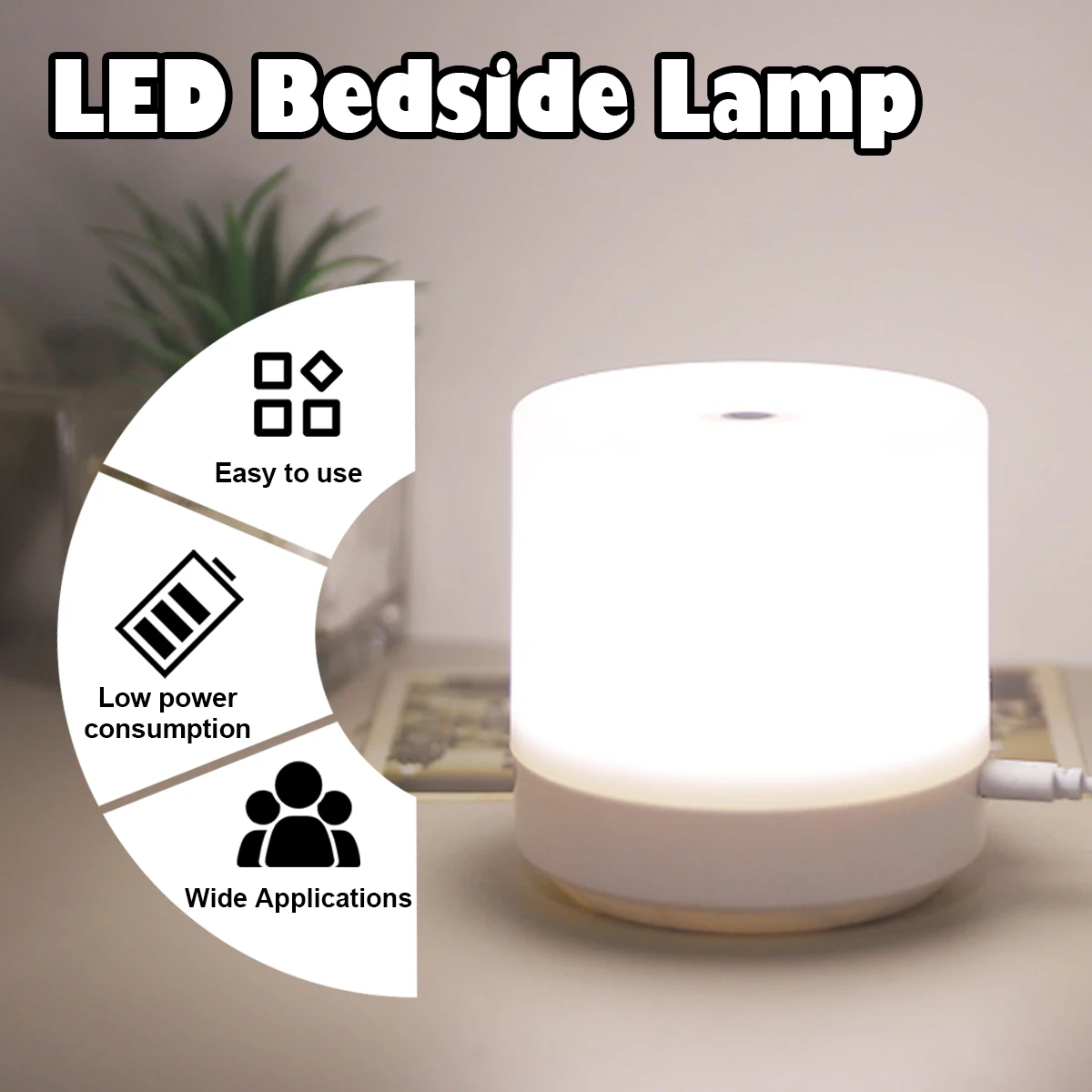 Лед прикроватные лампы 3 цвета Ночные переносные глаза Защита спальни Свет