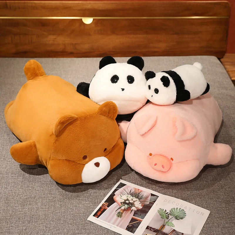

30/55/80cm Cute Stuffed Animals Plush Pillow Toy Kawaii Panda Pig Bear Plushies Doll Anime Soft Kids Toys for Girls Boys Giftss