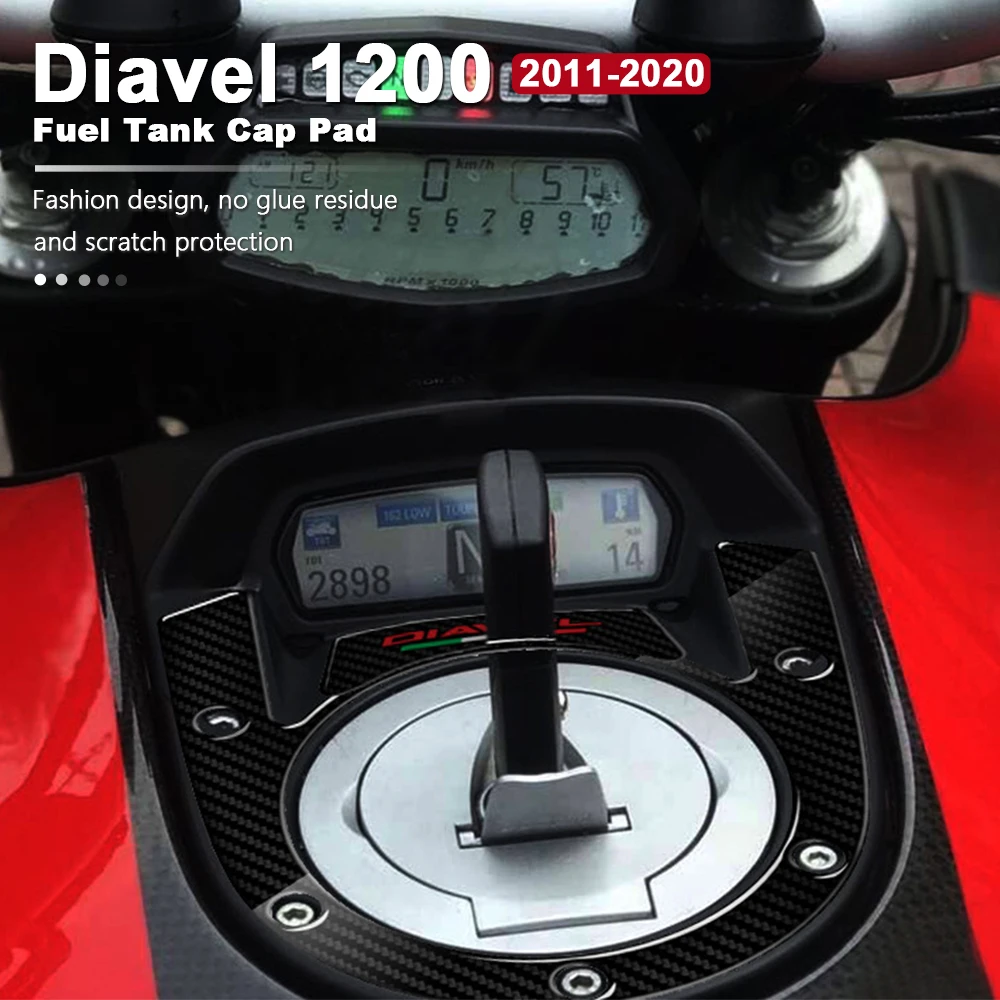 

Tank Pad 3D Carbon-look Fuel Tank Cap Decals For Ducati Diavel 1200 2011-2020 2014 2015 2016 2017 2018 2019 Motorcycle Sticker