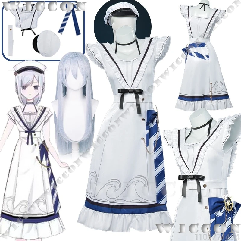 Yoizaki Kanade Game Project Sekai PJSK Косплей Костюм Белое Платье Лолита Шляпа Парик Опора Милые