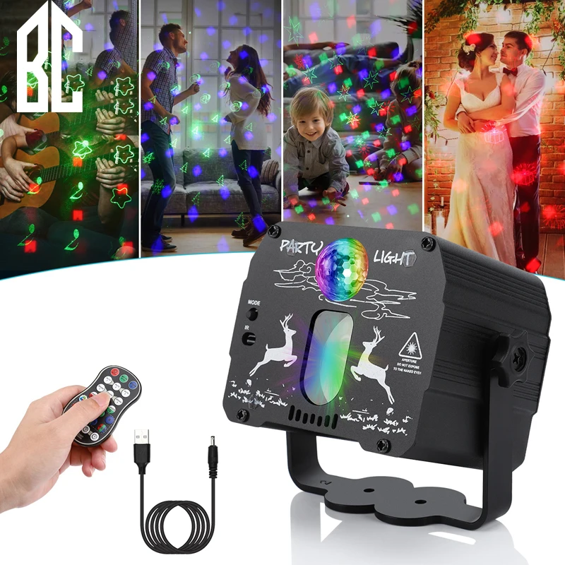 

Disco USB Disco USB Laser Stage Light USB Rechargeable Voice Activated Light Projector Strobe Birthday Wedding Bardance Party DJ