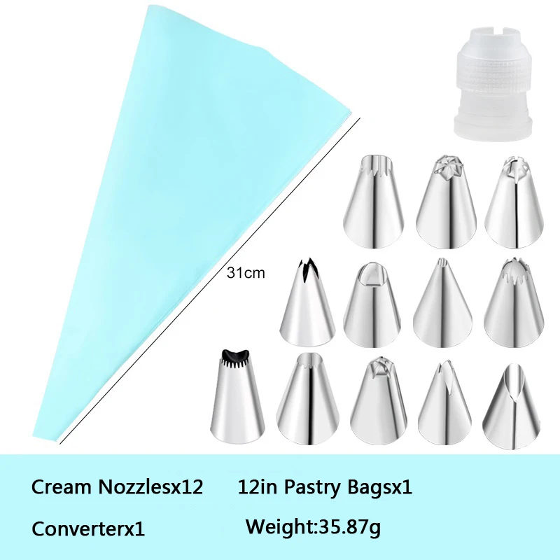 

14/29 Шт. Крем Насадки Набор Кухня Хлебопекарня Торт Торт Торты Кондитерские Насадки Крем Украшение Торта Инструменты Аксессуары Многоразовые Кондитерские Мешки