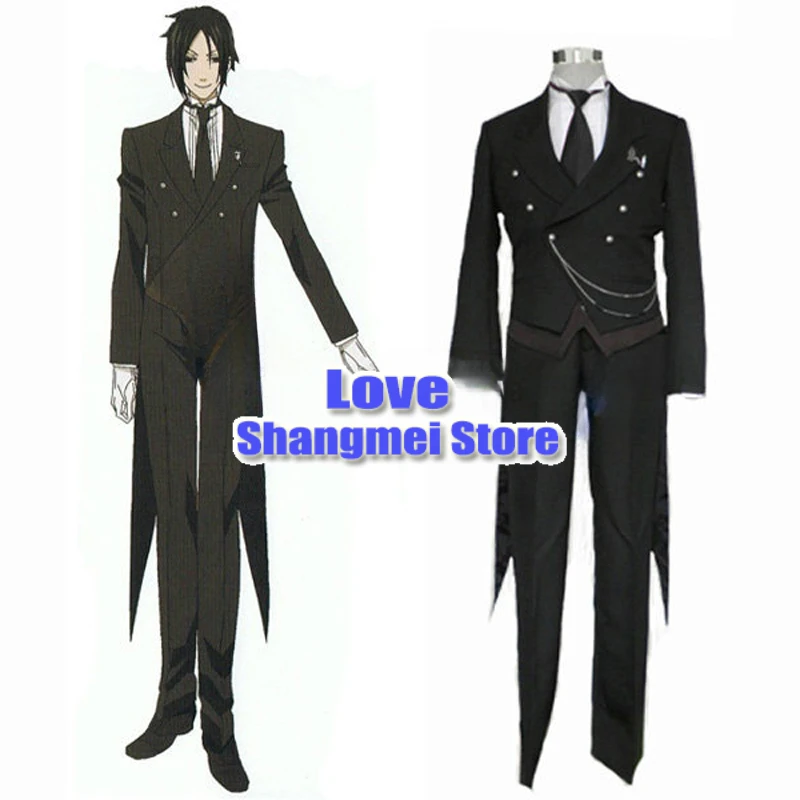 

Anime Black Butler Sebastian Michaelis 2nd Cosplay Tuxedo Uniform Suit Men's Halloween Costumes Costum-made Free Shipping