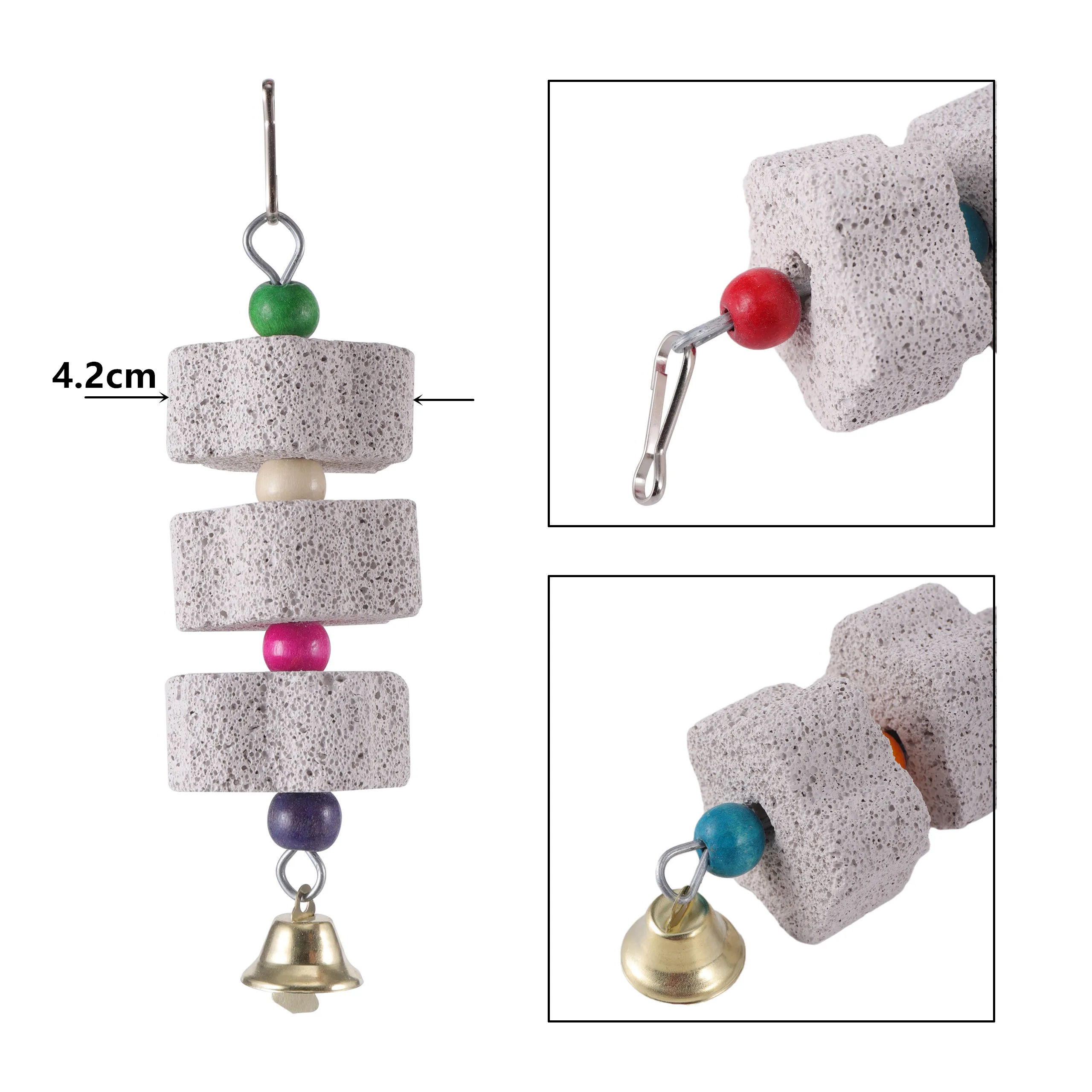 Stone Mineral Pet Supplies Bird Cage Toy Grinding Flower Shape Hang Style Parakeet For Parrot |