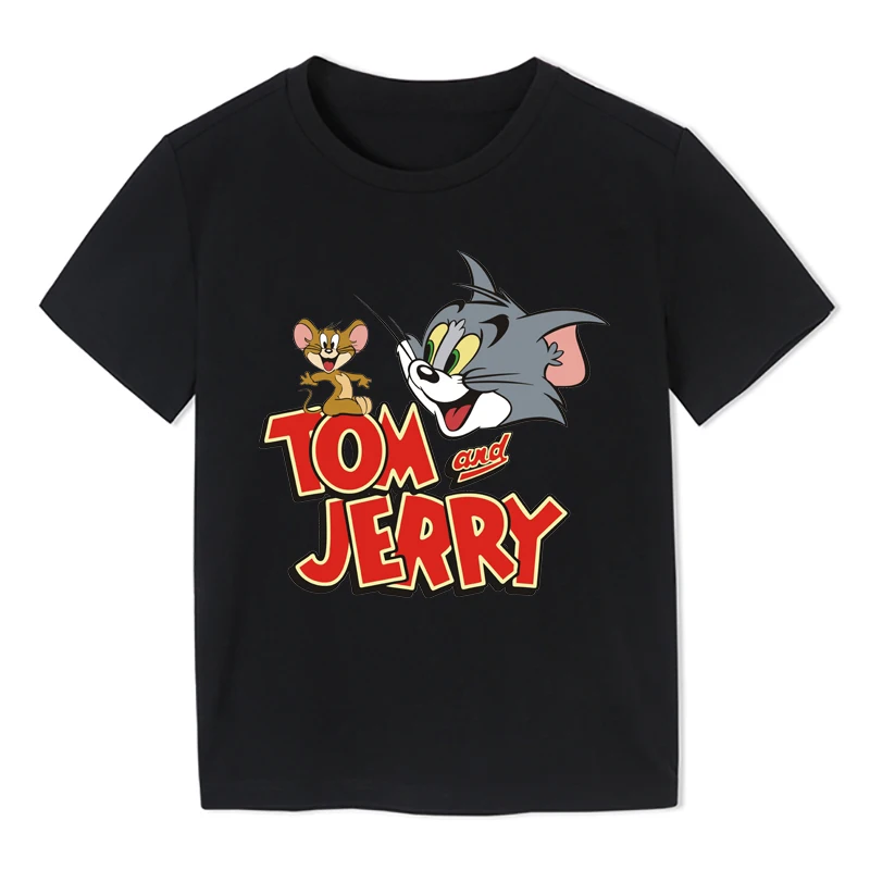 

Cat Kawaii Hip Hop T Shirt Casual Mouse Friend T-Shirt O-Neck Summer men women Tshirt Tee Shirt Top Children's Clothing